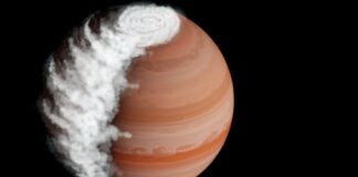 Een bewolkte ochtend op een verschroeiende exoplaneet